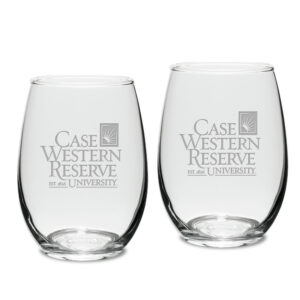 Case Western Reserve University 15oz. 2-Piece Stemless Wine Glass Set