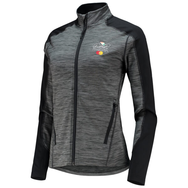 Women's Levelwear Black Arnold Palmer Invitational Aura Space-Dye Raglan Full-Zip Top - Image 6