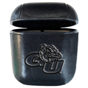 Black Gonzaga Bulldogs Faux Leather Airpods Case