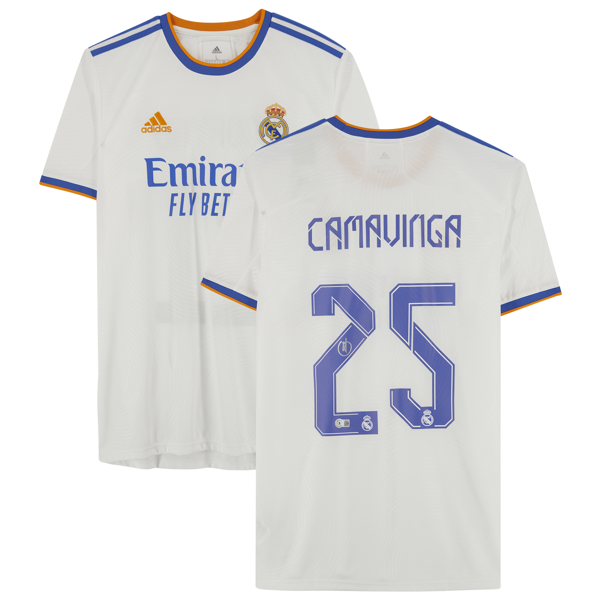 Eduardo Camavinga White Real Madrid Autographed adidas Jersey