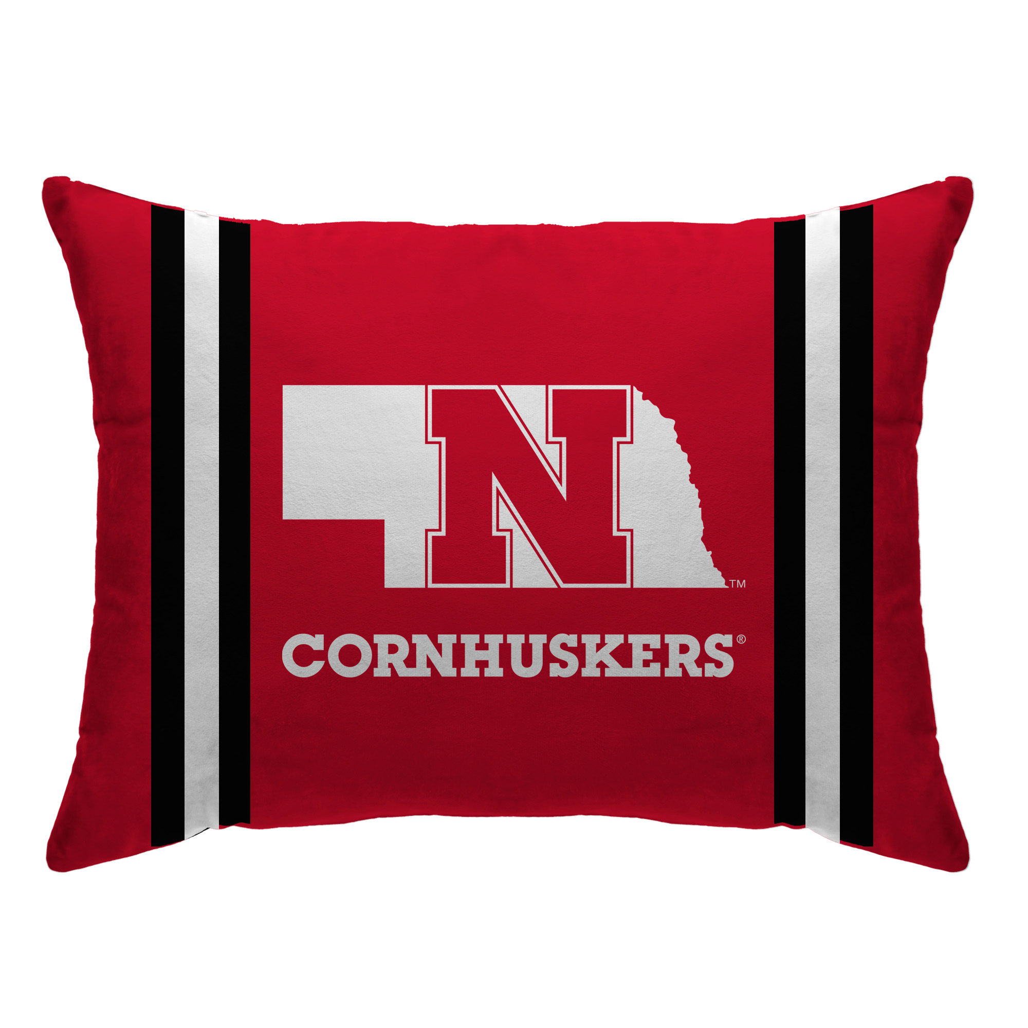Nebraska Huskers 20'' x 26'' Standard Stripe Logo Bed Pillow