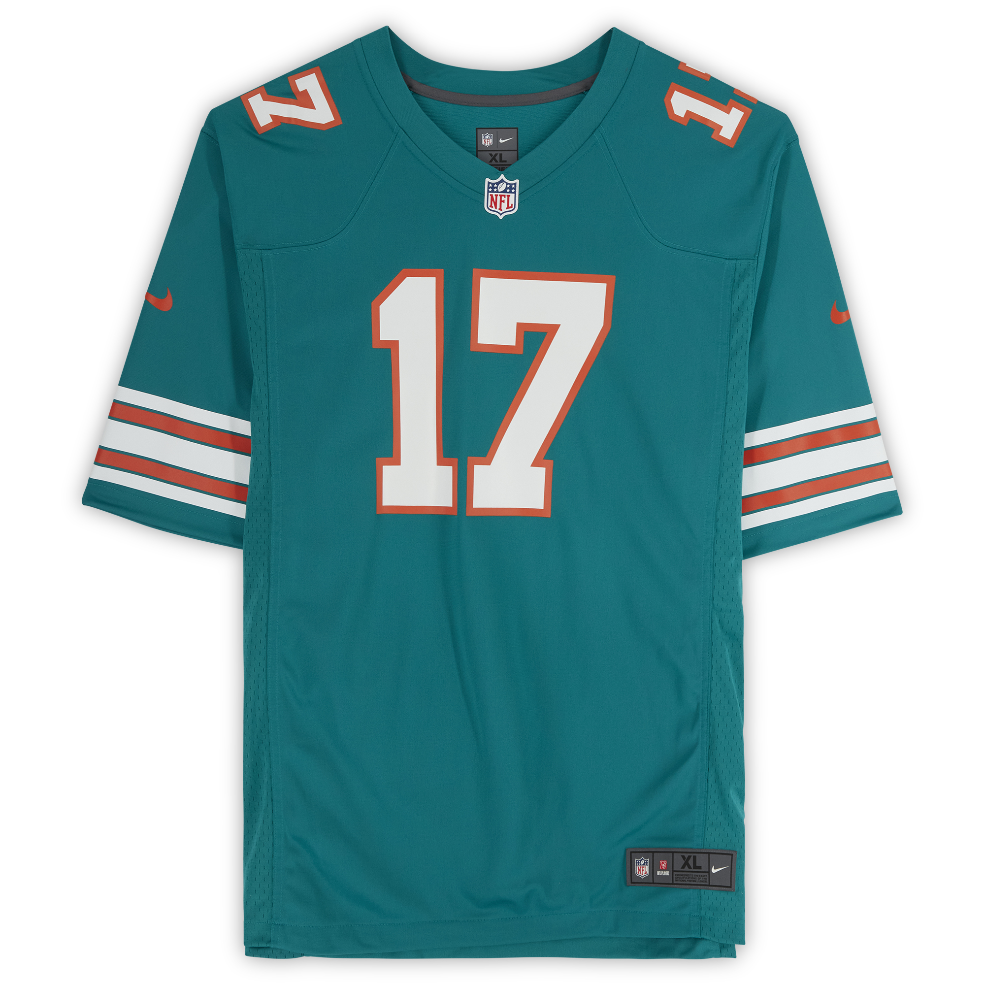 Jaylen Waddle Aqua Miami Dolphins Autographed Nike Throwback Game Jersey - Image 8