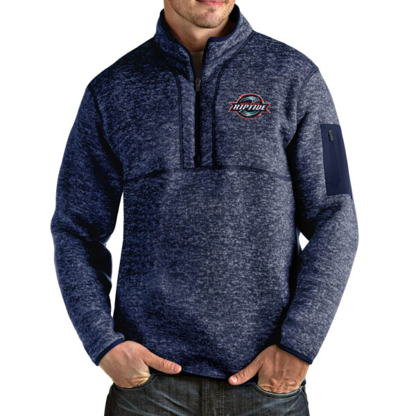 Men's Antigua Heathered Navy New York Riptide Fortune Half-Zip Pullover Jacket