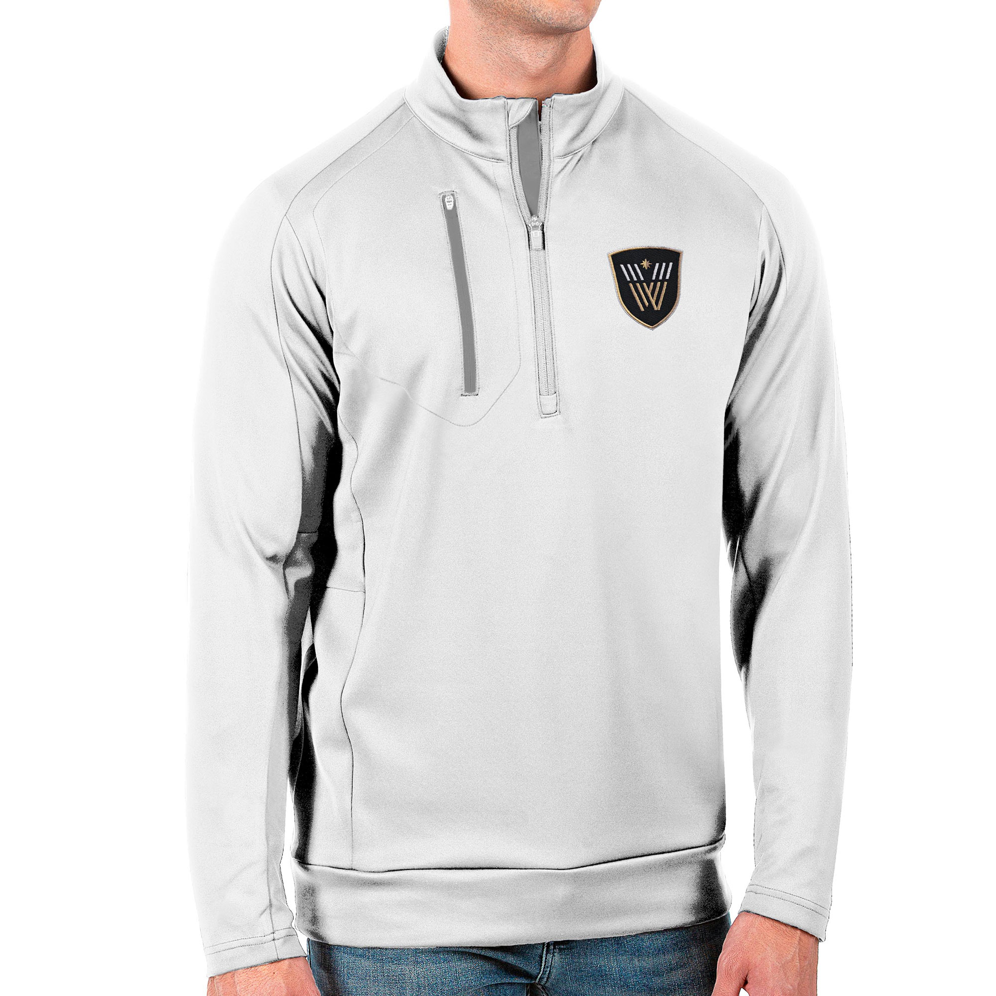 Men's Antigua White Vancouver Warriors Generation Quarter-Zip Pullover Top