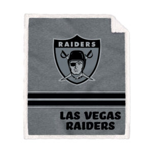 Las Vegas Raiders 50'' x 60'' Vintage Triple Stripe French Terry Sherpa Blanket