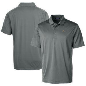 Men's Cutter & Buck Steel Los Angeles Chargers Prospect Textured Stretch Big & Tall Polo