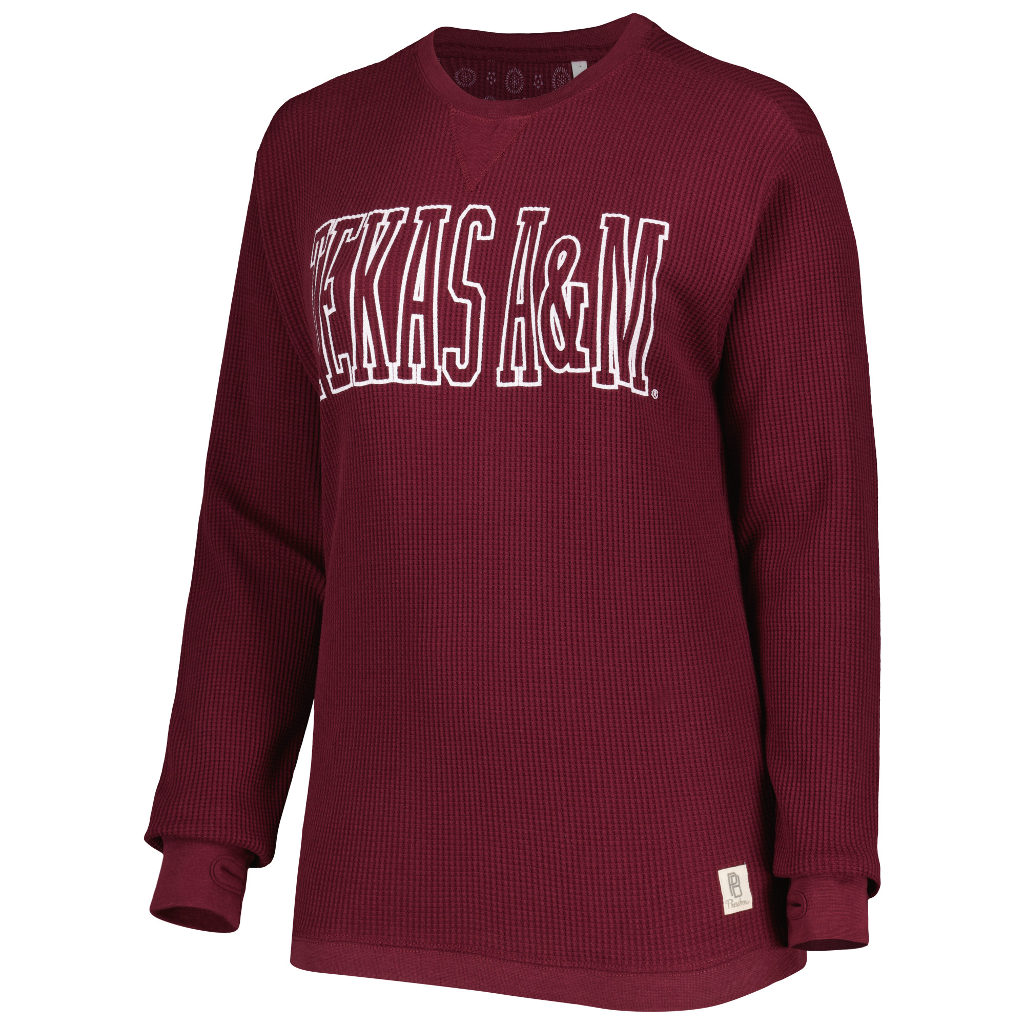 Women's Pressbox Maroon Texas A&M Aggies Surf Plus Size Southlawn Waffle-Knit Thermal Tri-Blend Long Sleeve T-Shirt - Image 6
