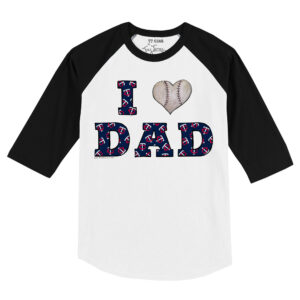 Toddler Tiny Turnip White/Black Minnesota Twins I Love Dad 3/4-Sleeve Raglan T-Shirt