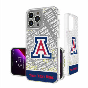 Arizona Wildcats iPhone Endzone Personalized Glitter Case