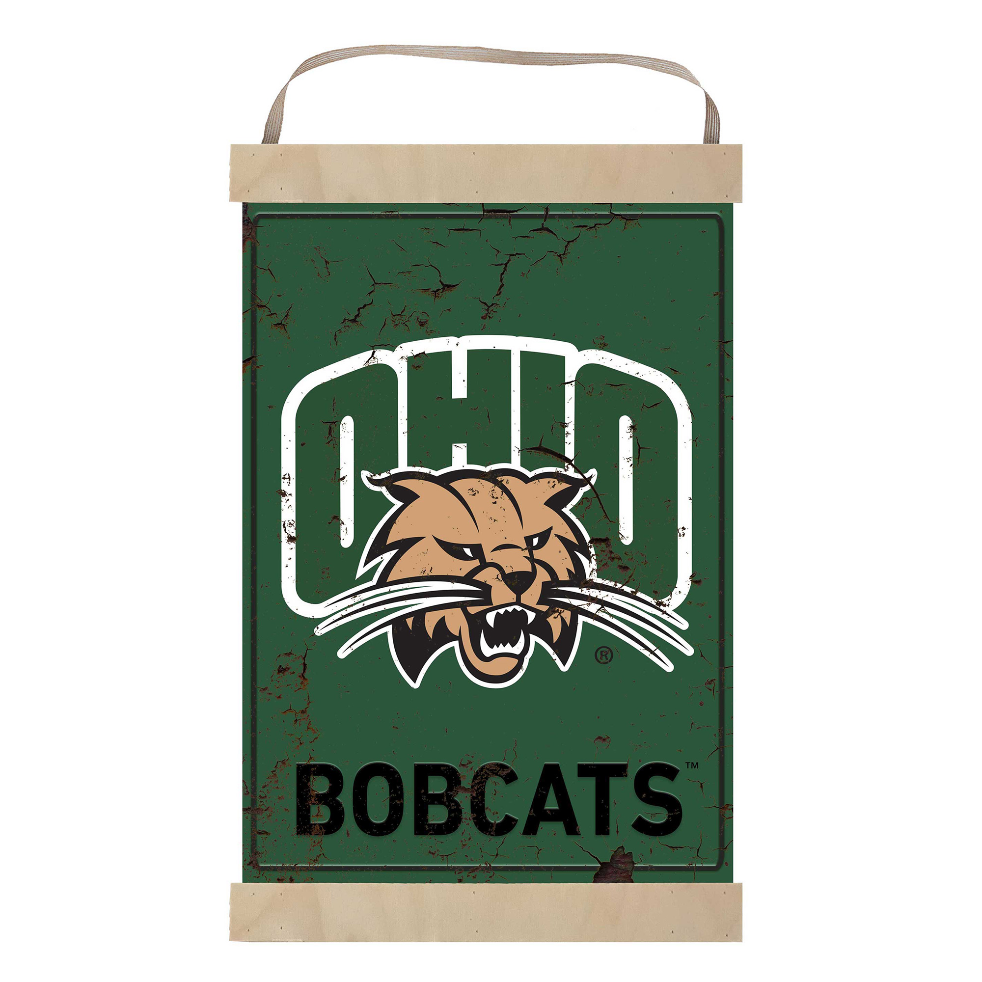 Ohio Bobcats Faux Rust Banner Sign