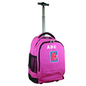 MOJO Pink LA Clippers 19'' Personalized Premium Wheeled Backpack