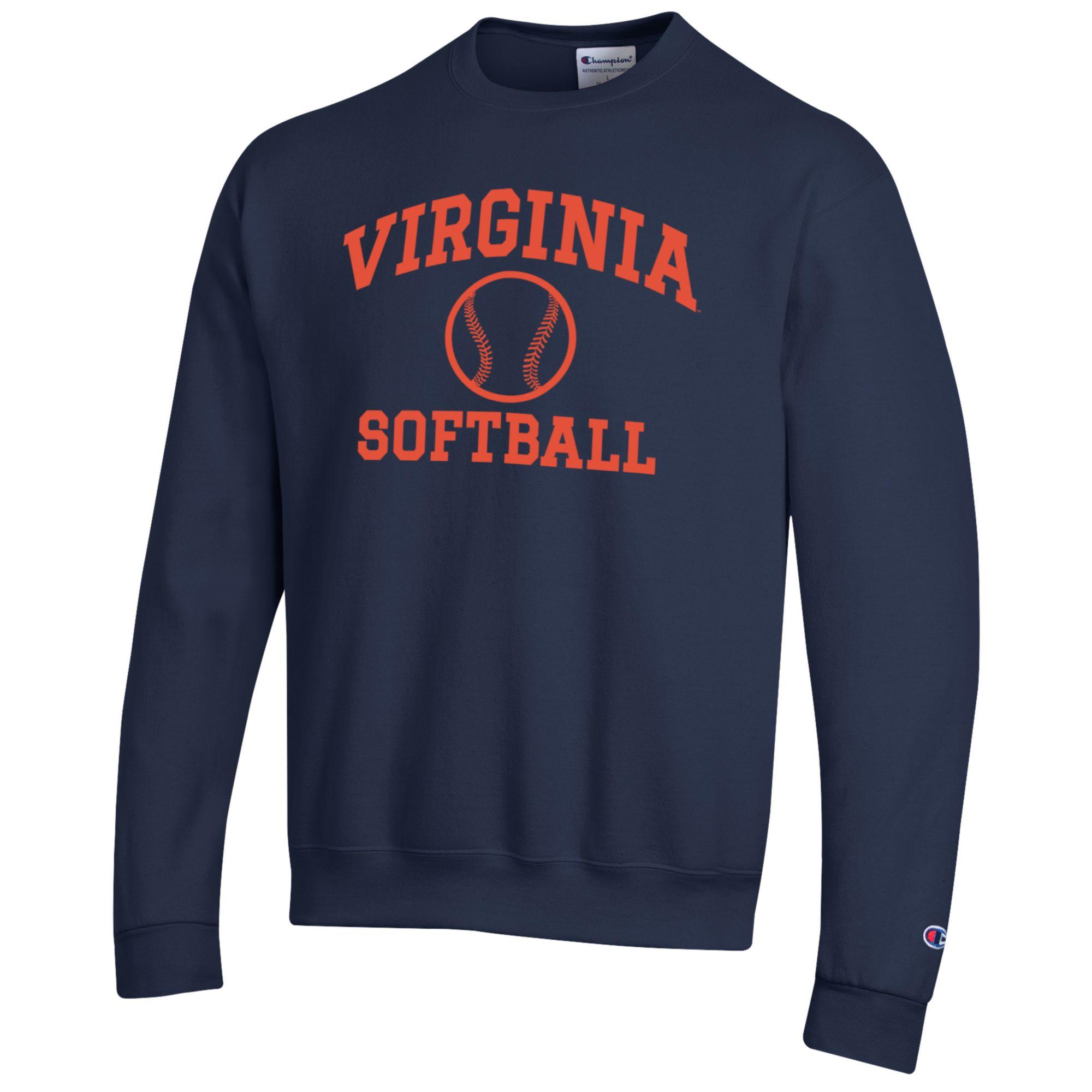 Men's Champion Navy Virginia Cavaliers Softball Icon Crewneck Pullover Sweatshirt - Image 6