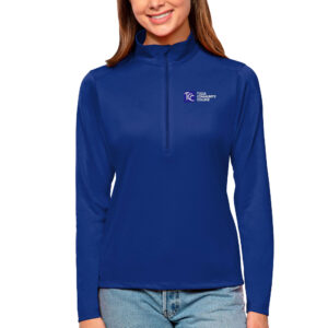 Women's Antigua Royal Tulsa Community College Tribute Half-Zip Top