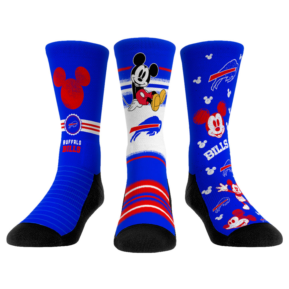 Youth Rock Em Socks Buffalo Bills Disney Three-Pack Crew Socks Set - Image 5