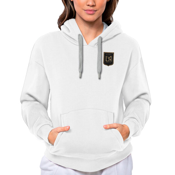 Women's Antigua White LAFC Team Logo Victory Pullover Hoodie