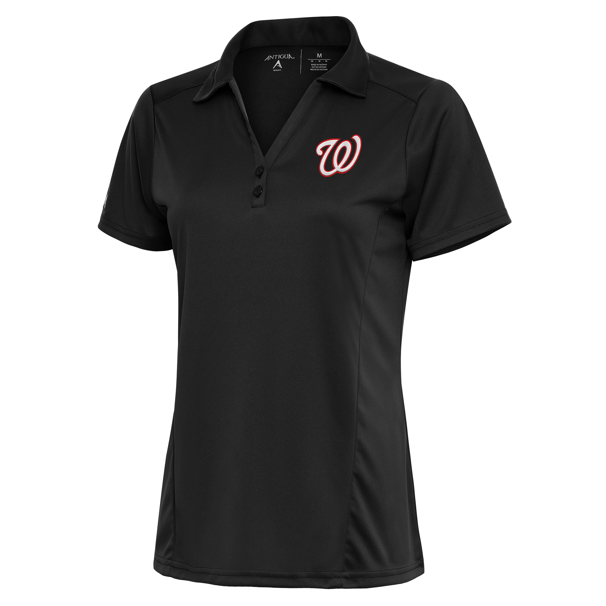 Women's Antigua Charcoal Washington Nationals Logo Tribute Polo