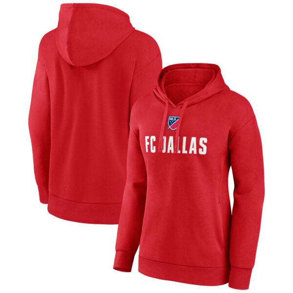 Women's Red FC Dallas Team Shielded Pullover Hoodie