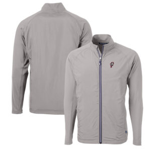 Men's Cutter & Buck Gray Ohio State Buckeyes Adapt Eco Knit Hybrid Recycled Full-Zip Jacket