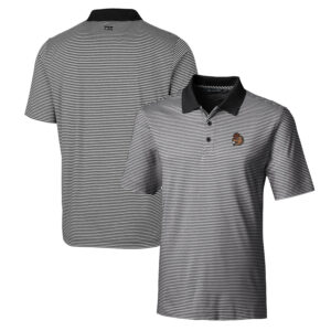 Men's Cutter & Buck Black Oregon State Beavers Forge Tonal Stripe Stretch Polo