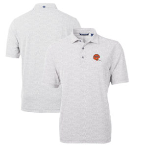 Men's Cutter & Buck Gray Cincinnati Bengals Throwback Logo Virtue Eco-Pique Botanical Recycled Polo