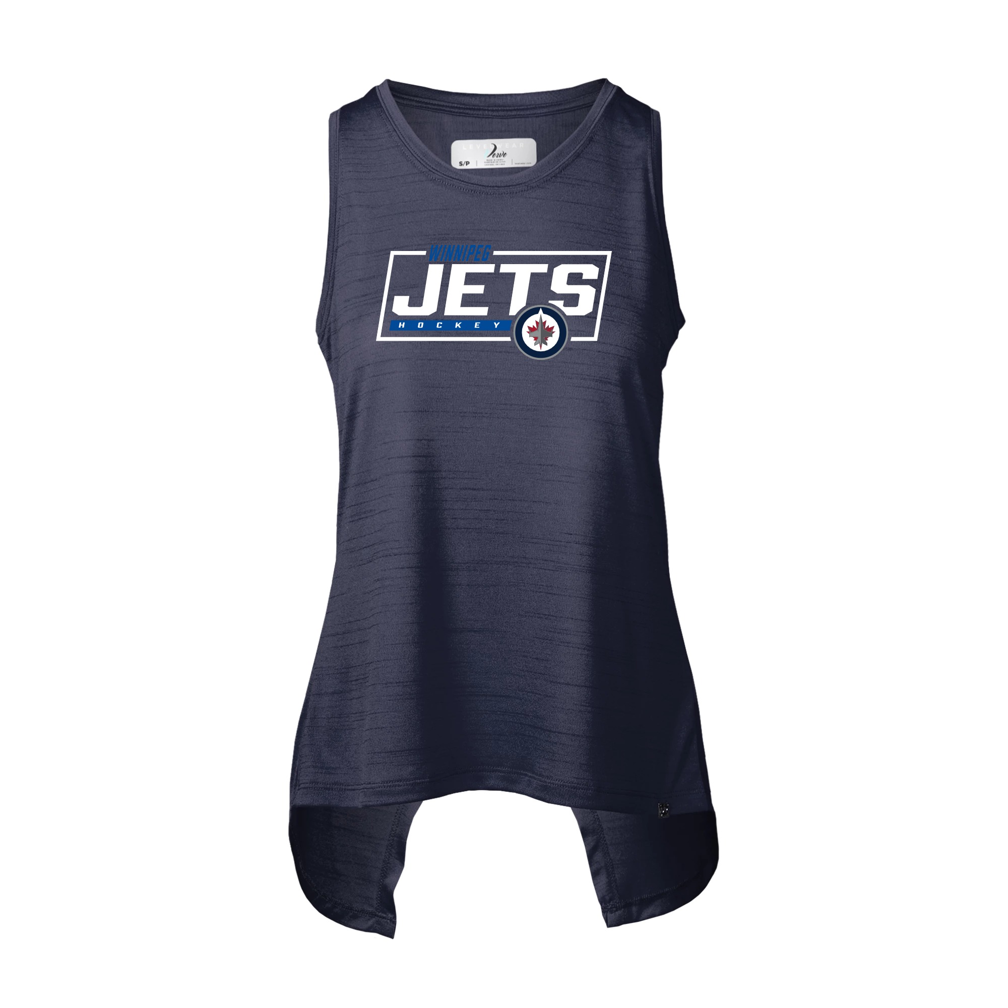 Women's Levelwear Heather Navy Winnipeg Jets Freedom Tank Top