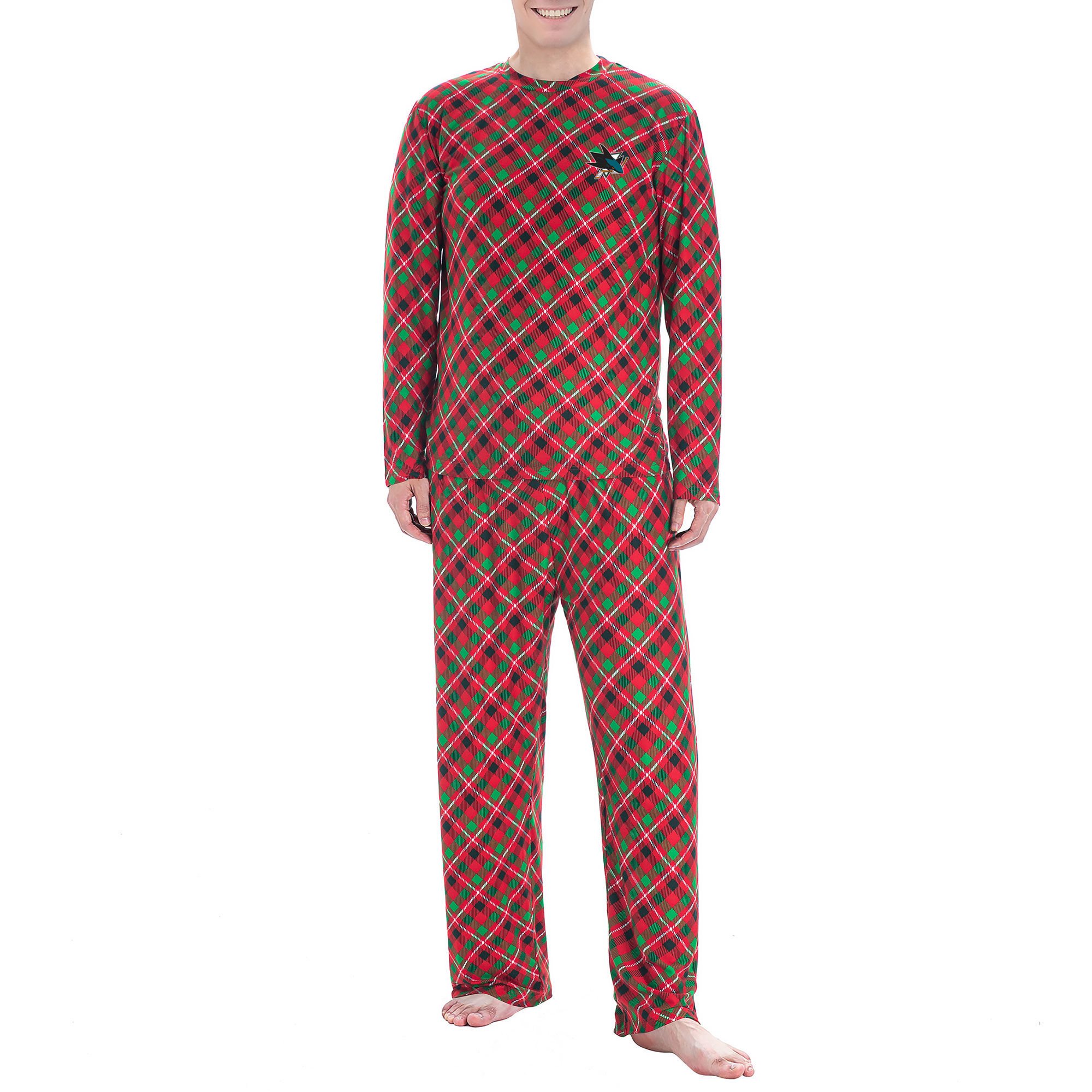 Men's Concepts Sport Red San Jose Sharks Holly Knit Long Sleeve Top & Pants Set
