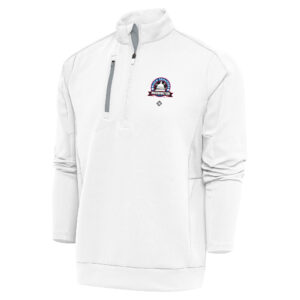 Men's Antigua White Washington Black Senators Generation Quarter-Zip Pullover Top