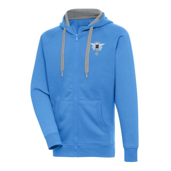 Men's Antigua Light Blue Washington Pilots Victory Full-Zip Hoodie