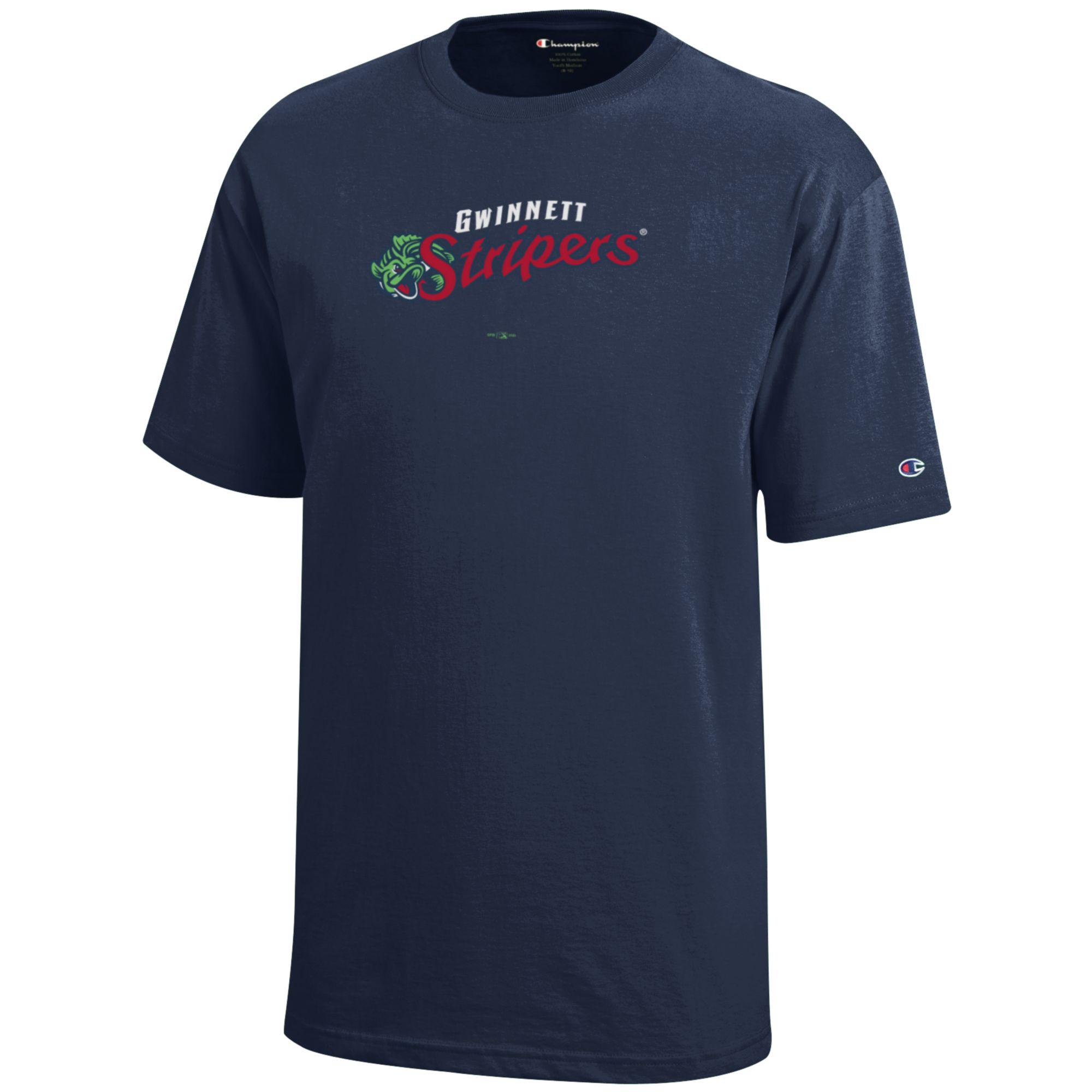 Youth Champion Navy Gwinnett Stripers Jersey T-Shirt - Image 3