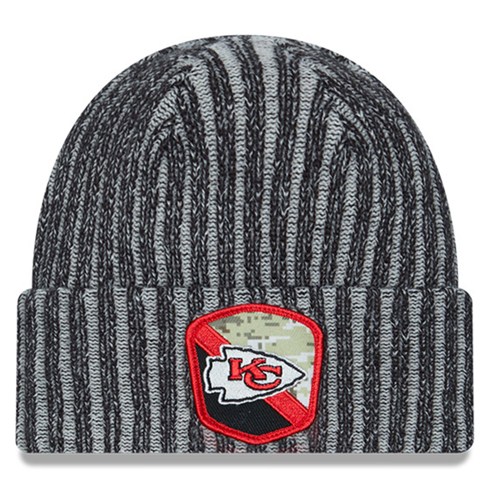 Men's New Era Black Kansas City Chiefs 2023 Salute To Service Cuffed Knit Hat