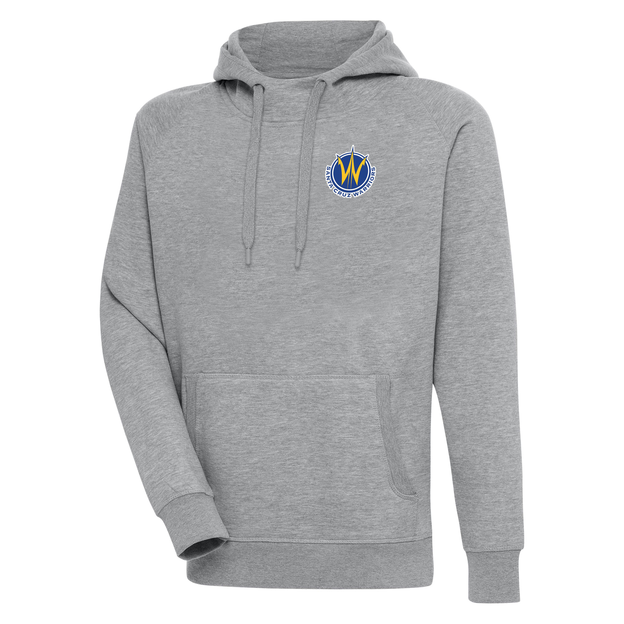 Men's Antigua Heather Gray Santa Cruz Warriors Victory Pullover Hoodie