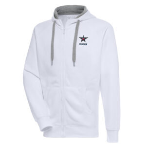 Men's Antigua  White Birmingham Squadron Victory Full-Zip Hoodie