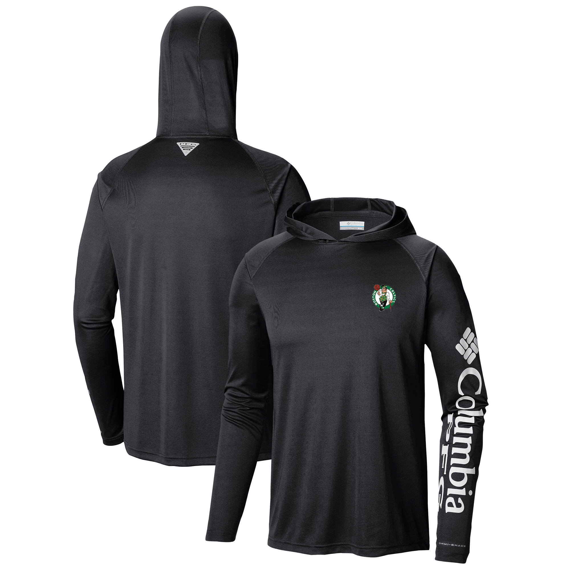Men's Columbia Black Boston Celtics Terminal Tackle Long Sleeve Hoodie T-Shirt