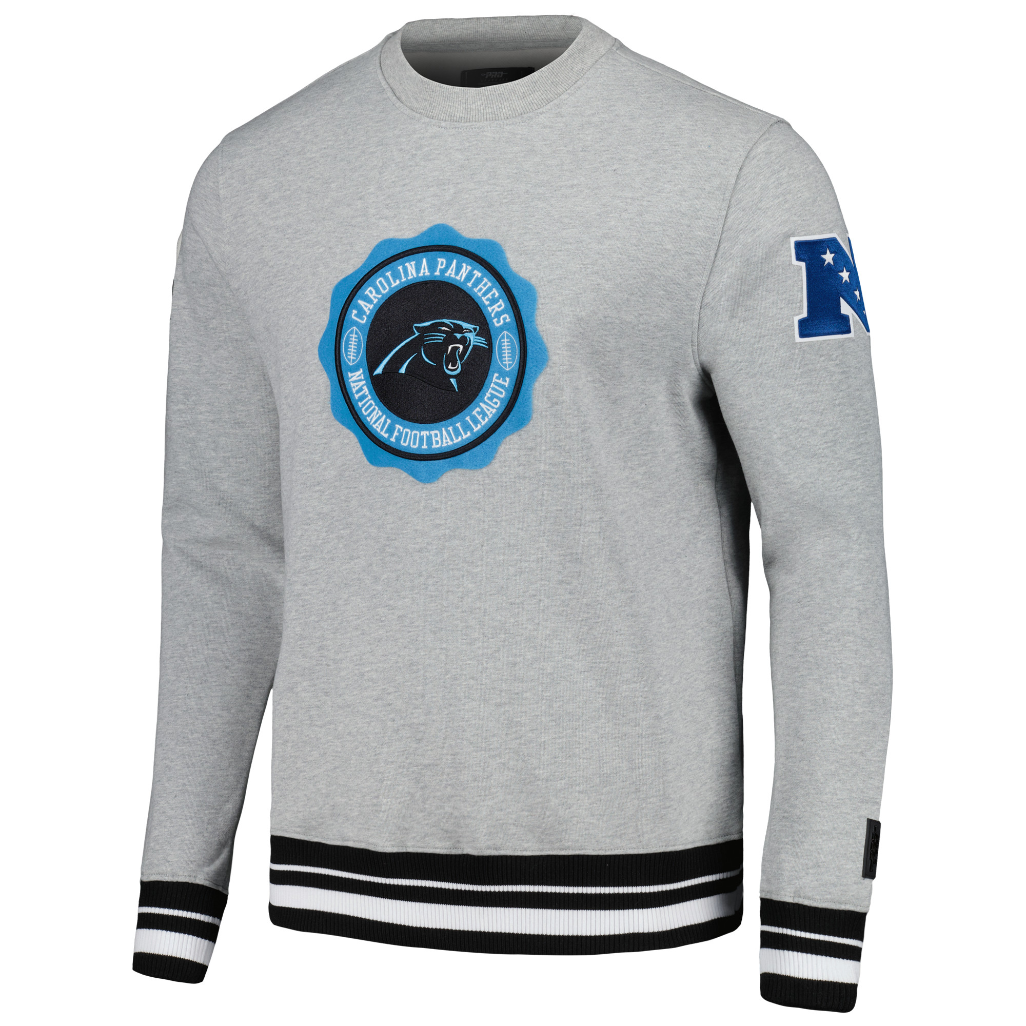 Men's Pro Standard Heather Gray Carolina Panthers Crest Emblem Pullover Sweatshirt - Image 6