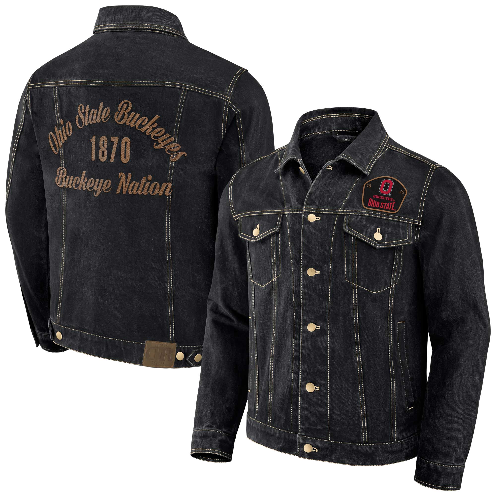 Men's Darius Rucker Collection by Fanatics Black Ohio State Buckeyes Button-Up Denim Jacket - Image 5