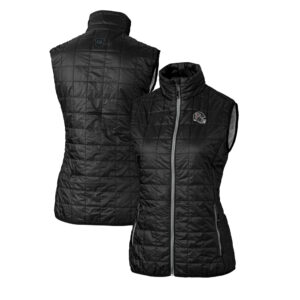 Women's Cutter & Buck  Black Atlanta Falcons Helmet Logo Rainier PrimaLoft Eco Insulated Full-Zip Puffer Vest