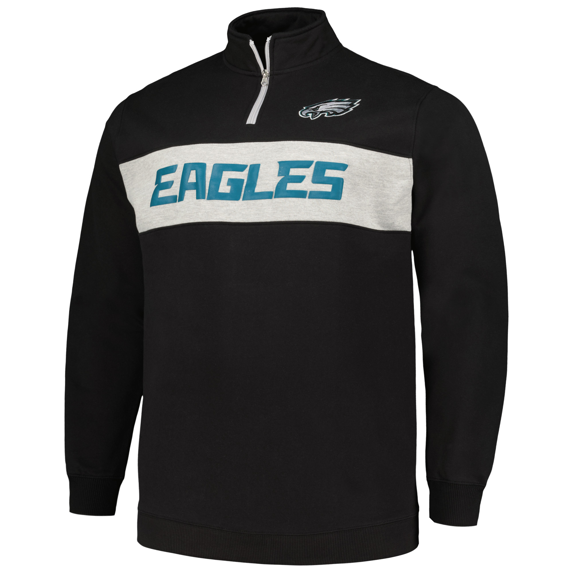 Men's Profile Black Philadelphia Eagles Big & Tall Fleece Quarter-Zip Jacket - Image 3