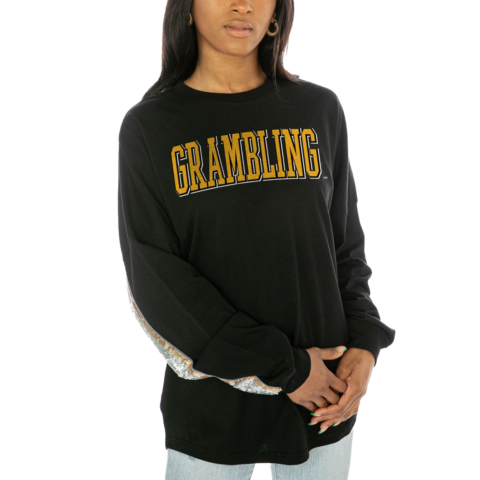 Women's Gameday Couture Black Grambling Tigers Guess Who's Back Long Sleeve T-Shirt