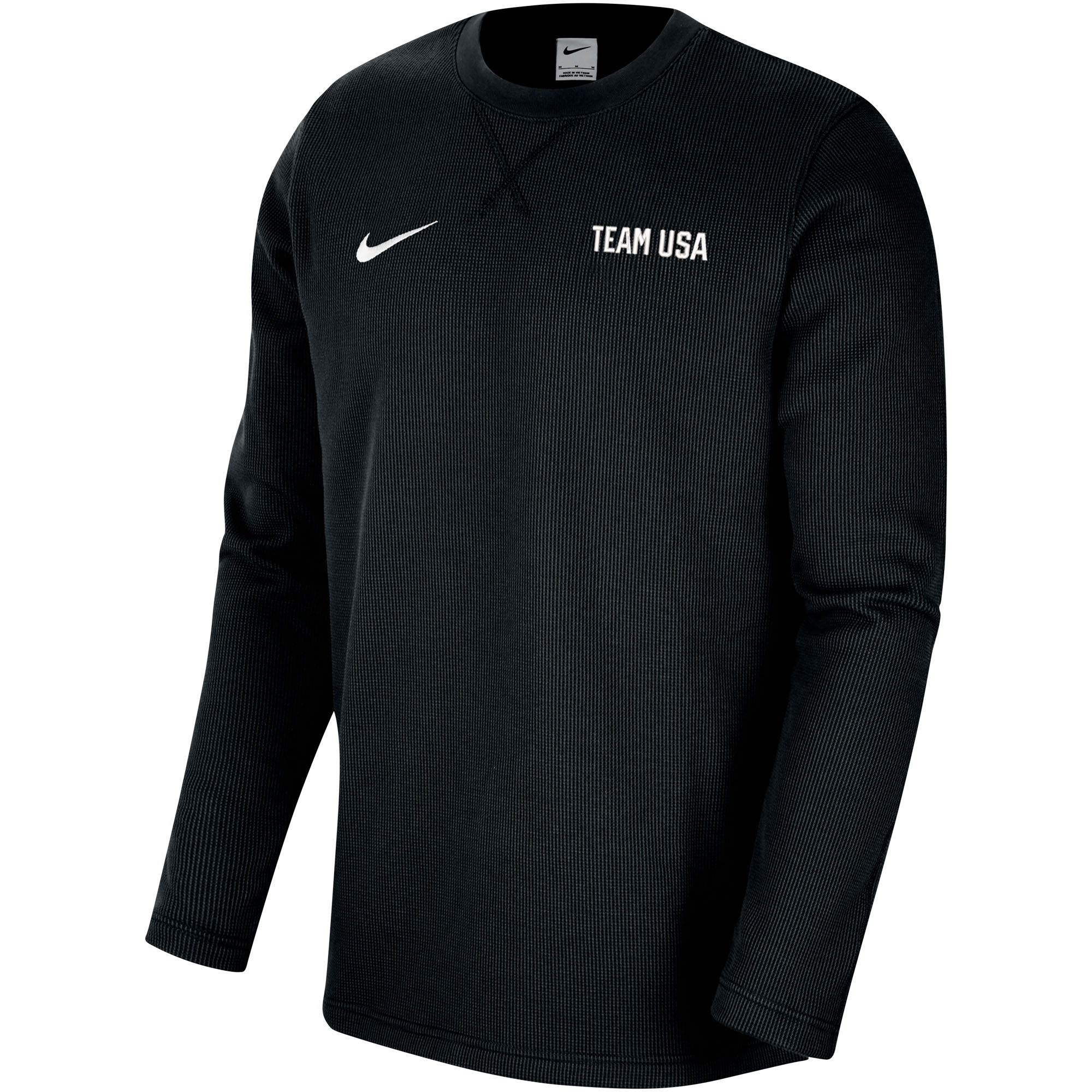 Men's Nike Black Team USA Waffle Knit Long Sleeve T-Shirt - Image 6