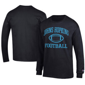 Men's Champion  Black Johns Hopkins Blue Jays Football Jersey Long Sleeve T-Shirt