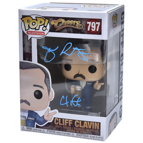 John Ratzenberger Cheers Autographed #797 Funko Pop! with ''Cliff'' Inscription - Signed in Blue Ink - BAS