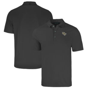 Men's Cutter & Buck Heather Black UCF Knights Forge Eco Stretch Recycled Polo