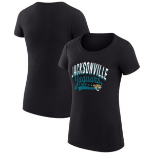 Women's G-III 4Her by Carl Banks Black Jacksonville Jaguars Filigree Logo Fitted T-Shirt