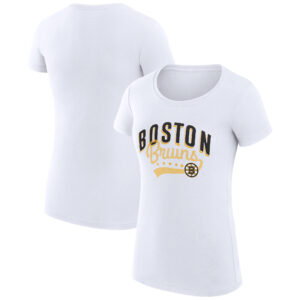 Women's G-III 4Her by Carl Banks White Boston Bruins Filigree Logo Fitted T-Shirt