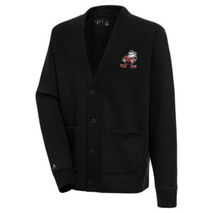 Men's Antigua  Black Cleveland Browns Victory Button-Up Cardigan