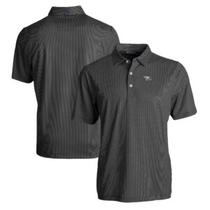 Men's Cutter & Buck Black/White North Carolina Central Eagles Big & Tall Pike Eco Symmetry Print Stretch Recycled Polo