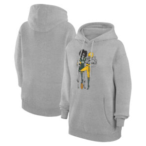 Women's G-III 4Her by Carl Banks  Heather Gray Green Bay Packers Football Girls Graphic Pullover Hoodie