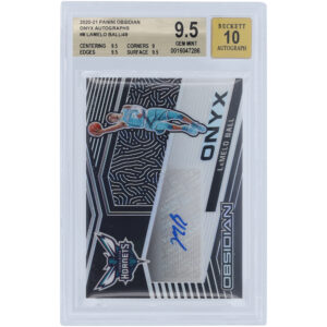LaMelo Ball Charlotte Hornets 2020-21 Panini Obsidian Onyx #ONY-LMB #31/49 BGS Authenticated 9.5/10 Rookie Card - 9.5,9,9.5,9.5 Subgrades