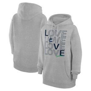 Women's G-III 4Her by Carl Banks  Gray Vancouver Canucks Hockey Love Fleece Pullover Hoodie