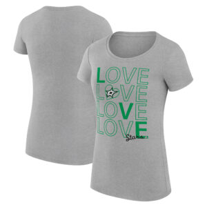 Women's G-III 4Her by Carl Banks  Heather Gray Dallas Stars Hockey Love Fitted T-Shirt